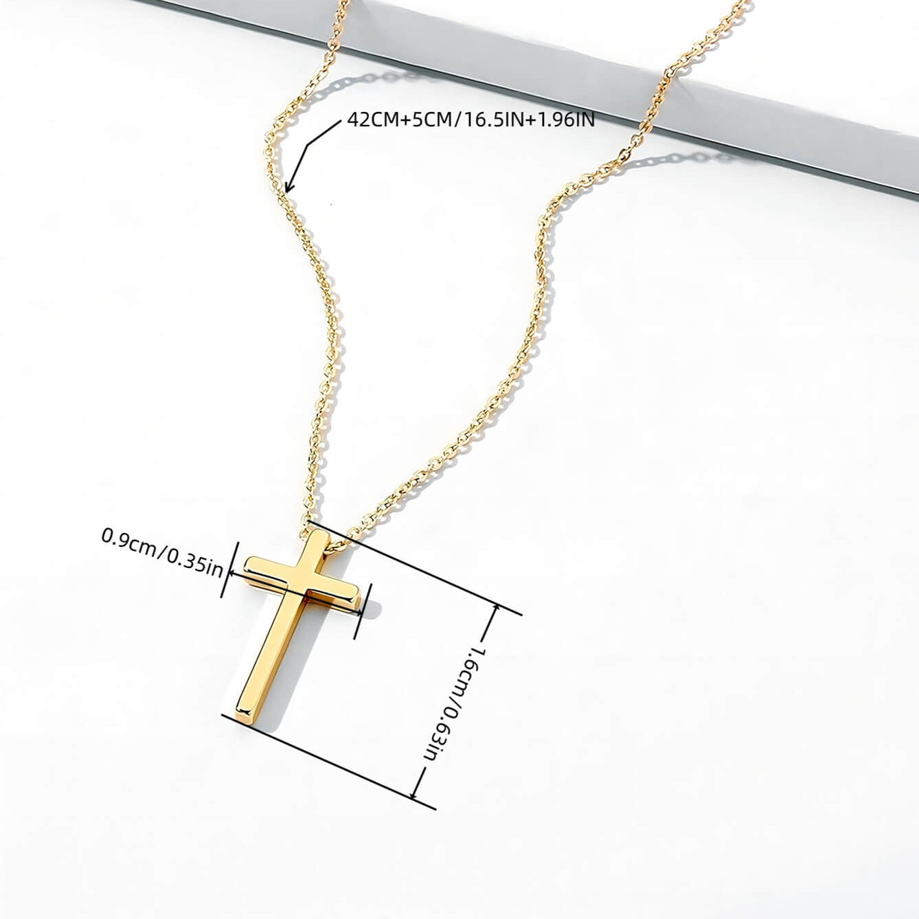 Modest Fashion Cross Stainless Steel 18K Gold Plated