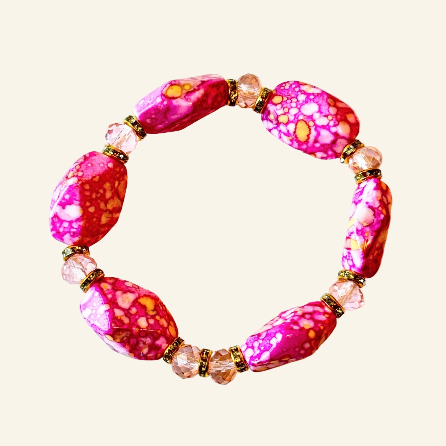 Gemstone Nuggets Stretch Beads Bracelet