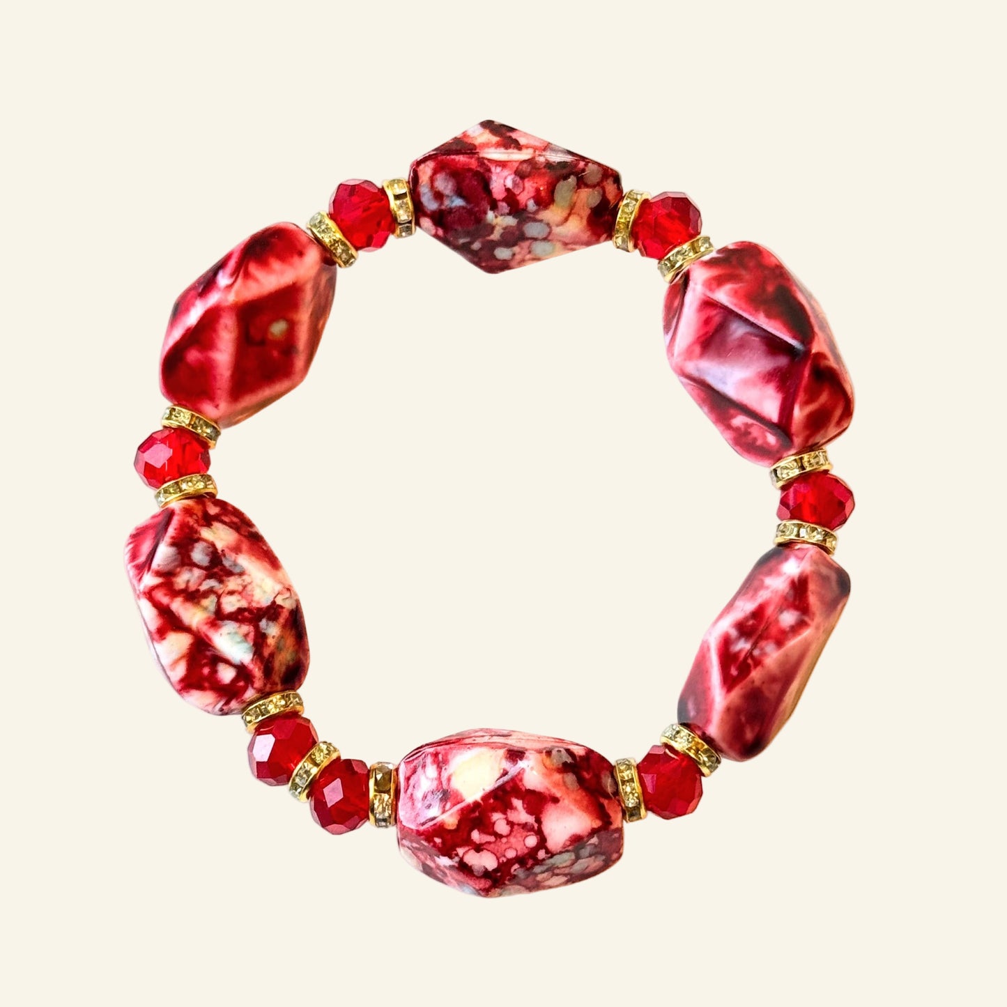 Gemstone Nuggets Stretch Beads Bracelet