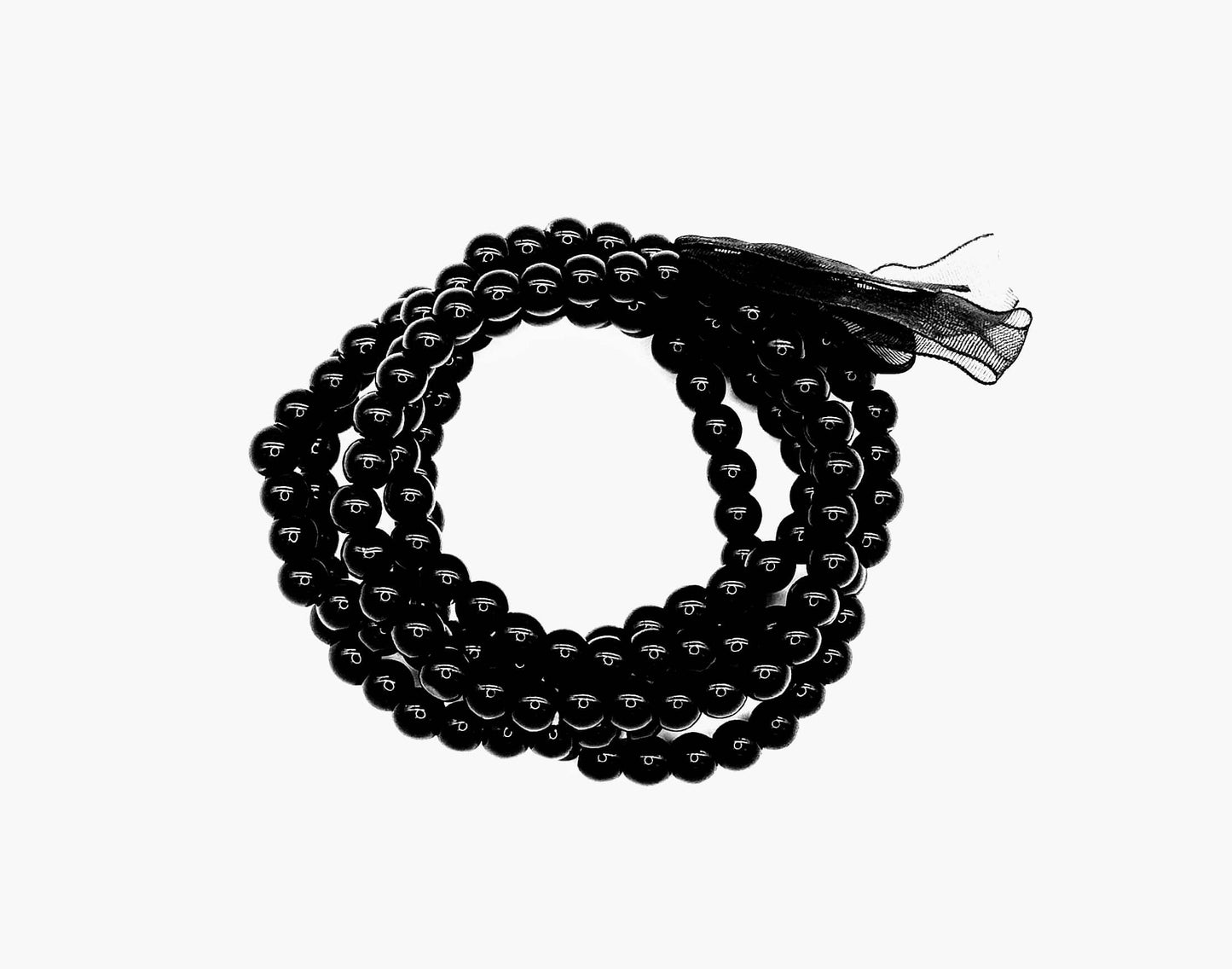 Black Fashion Faux Pearl Five Strand Bracelet