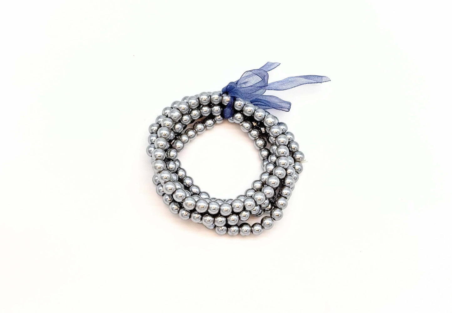 Gray Fashion Faux Pearl Five Strand Bracelet