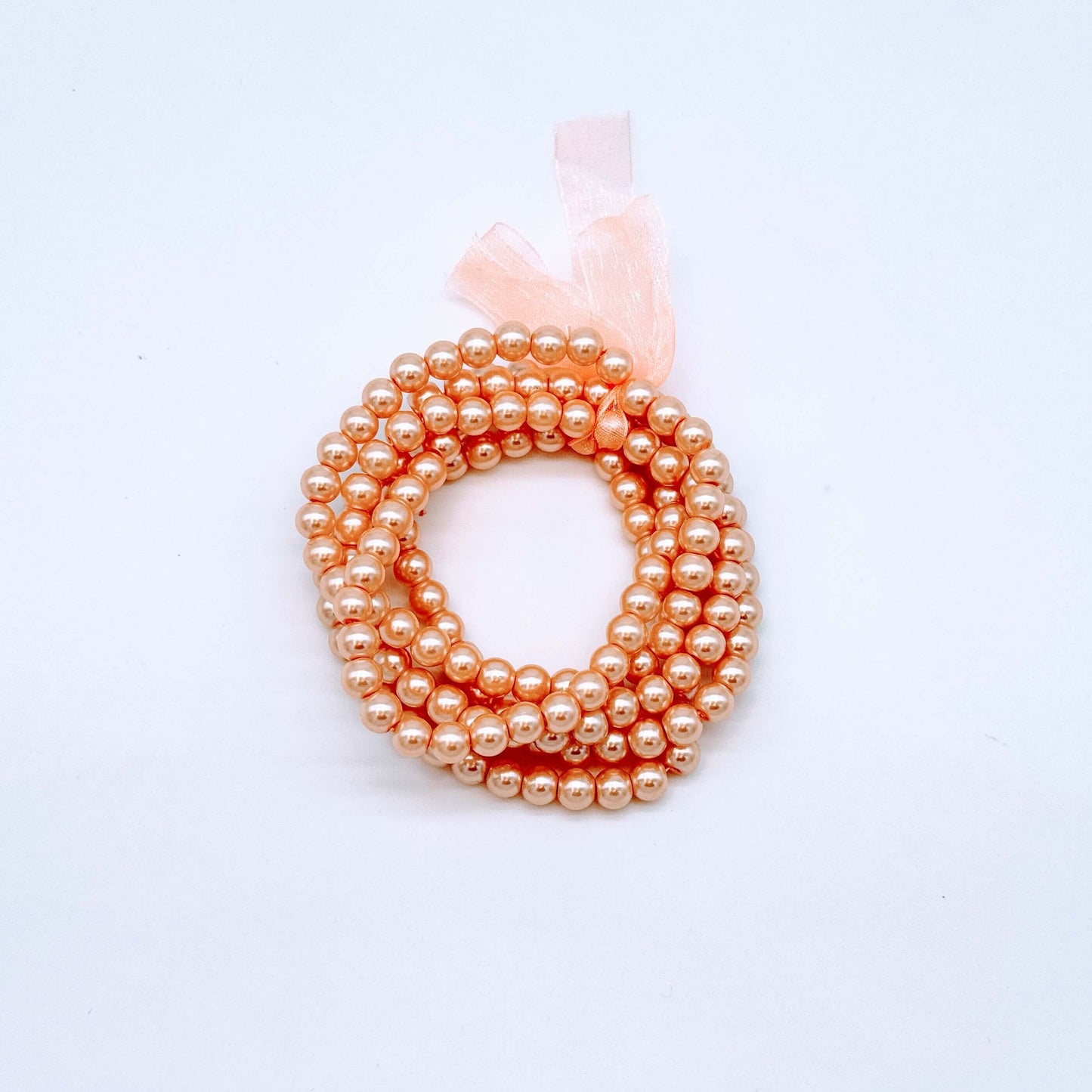 Salmon Fashion Faux Pearl Five Strand Bracelet