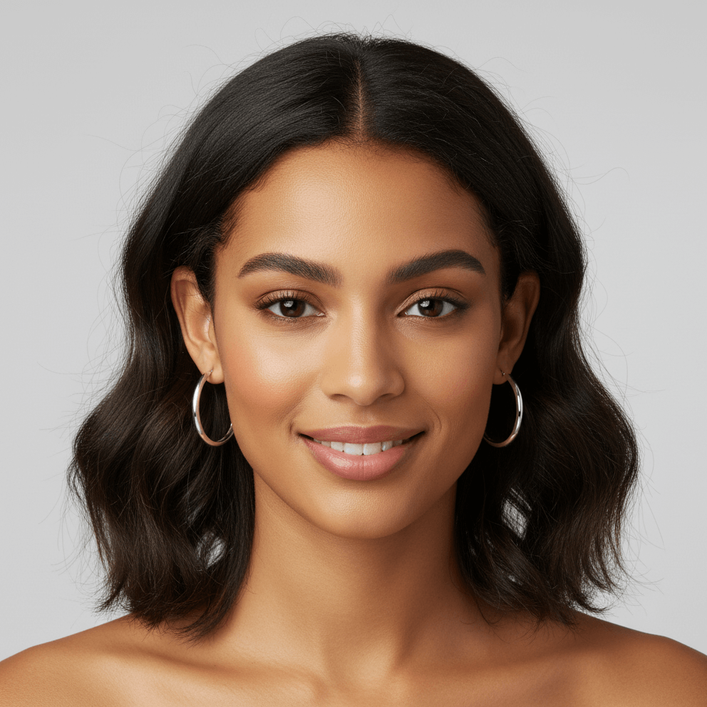 Silver Tone Hoop 2" Earrings