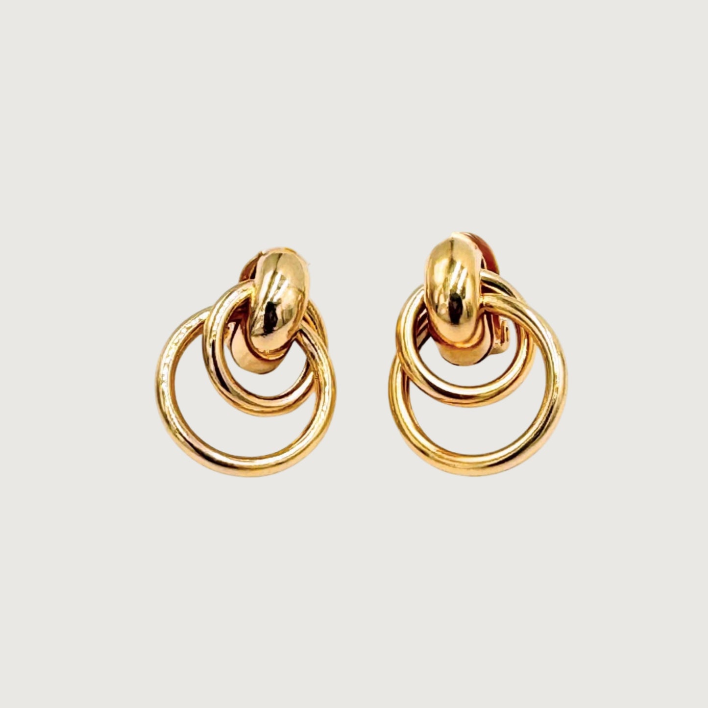 Gold Tone Multi-Hoop Clip On 3/4" Earrings