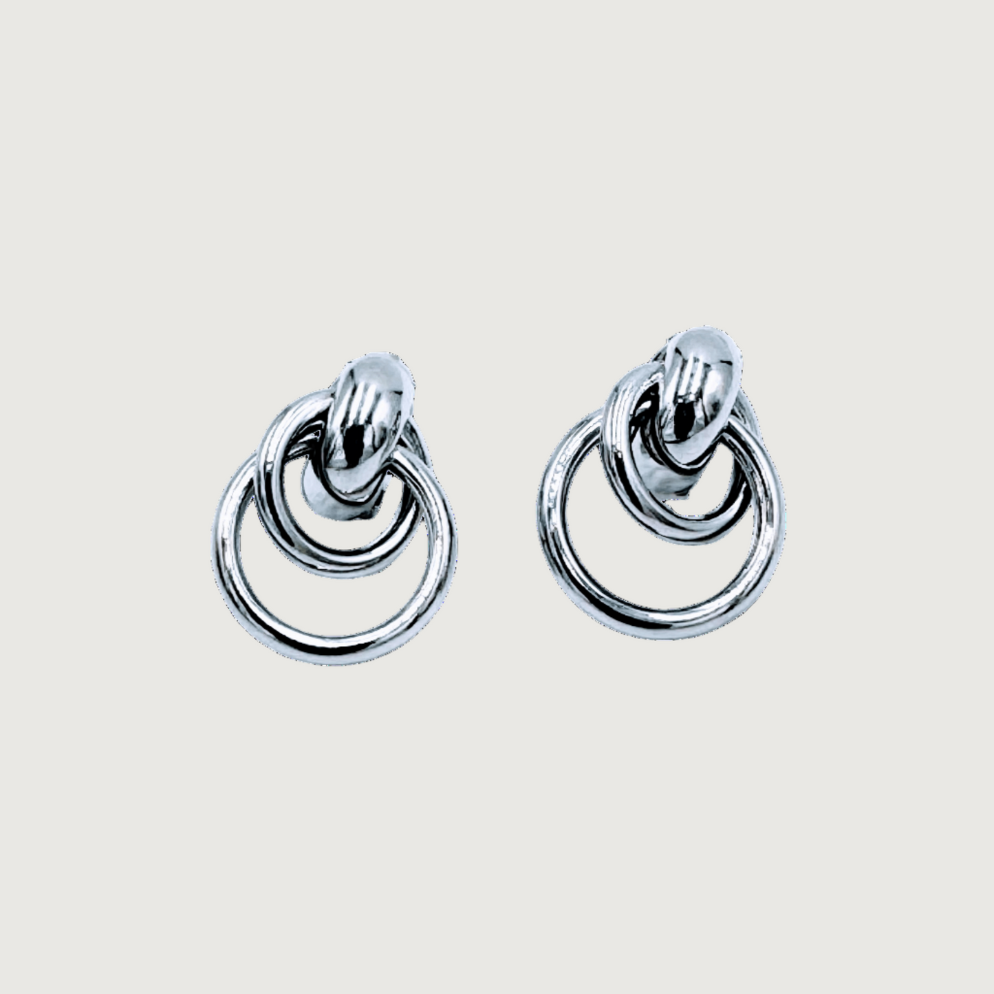 Silver Multi-Hoop Clip On 3/4" Earrings