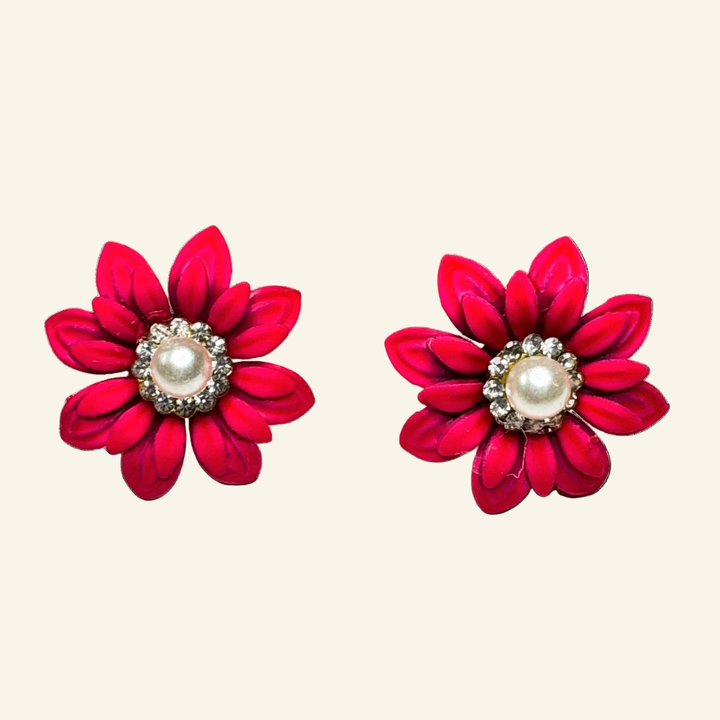 Daisy Stud Flowers 1" Earrings Pink
