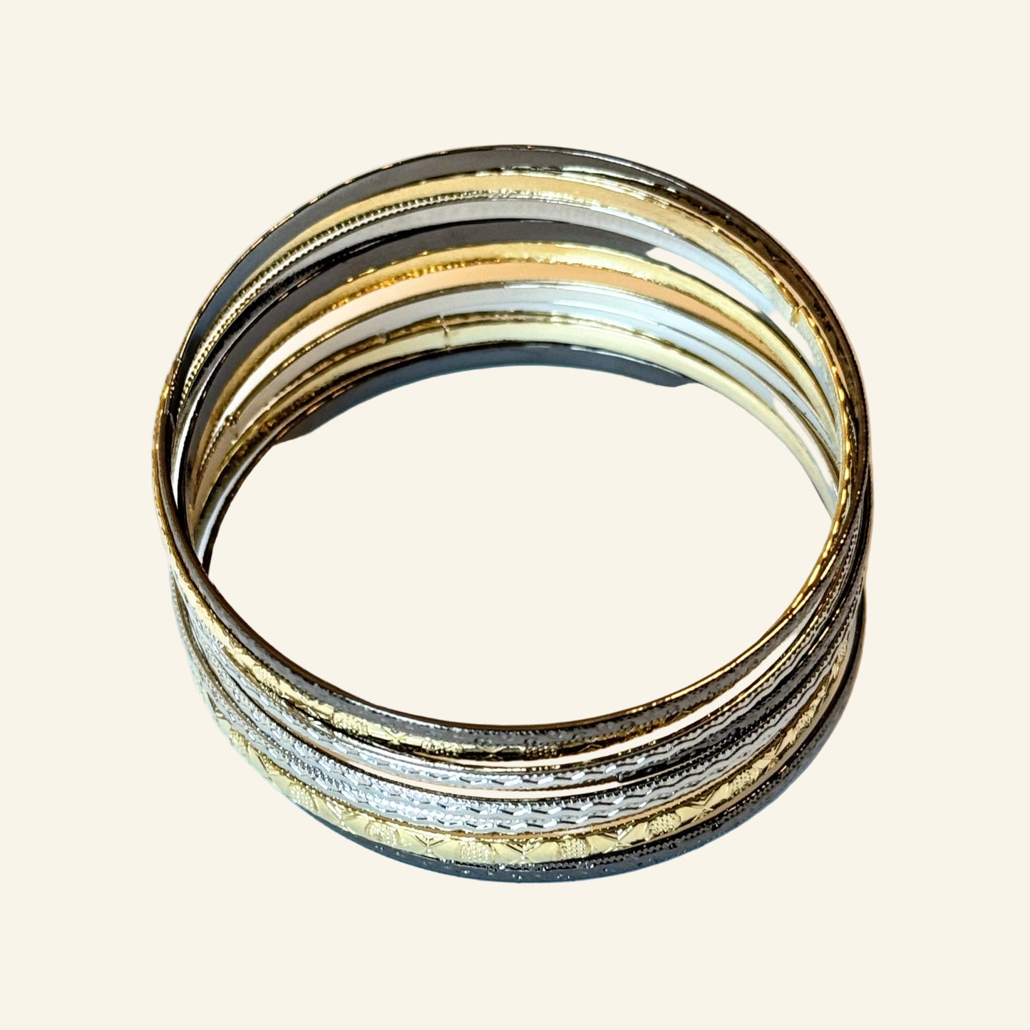Bangle Bracelets 9 Mixed Metal Tone