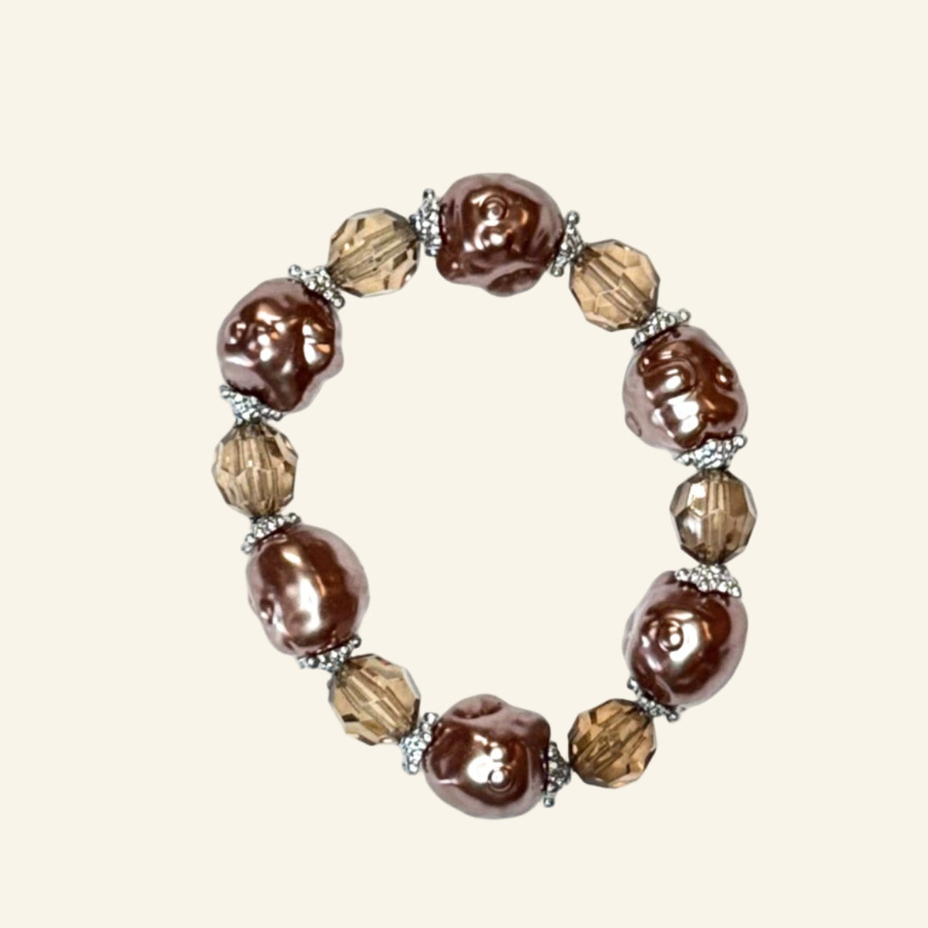 2 Stretch Copper Iridescent Bumby Bracelets