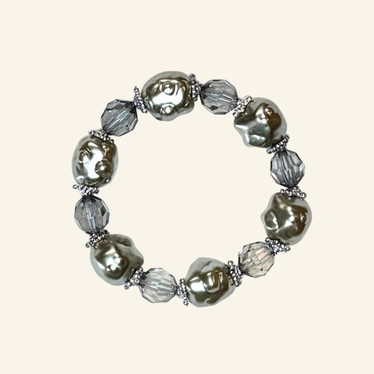 2 Stretch Gray Iridescent Bumby Bracelets