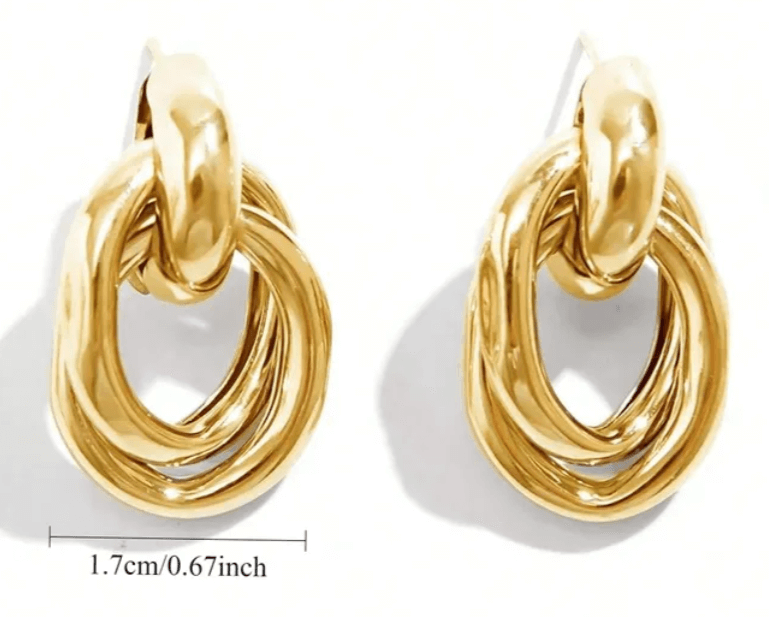 Gold Stud Earrings Ion Plating 316 Stainless Steel