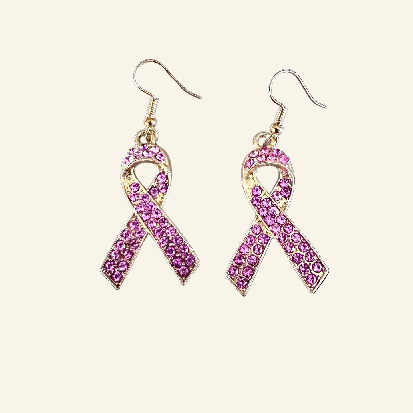 Pink Ribbon Breast Cancer Awareness 1 1/2" Earrings