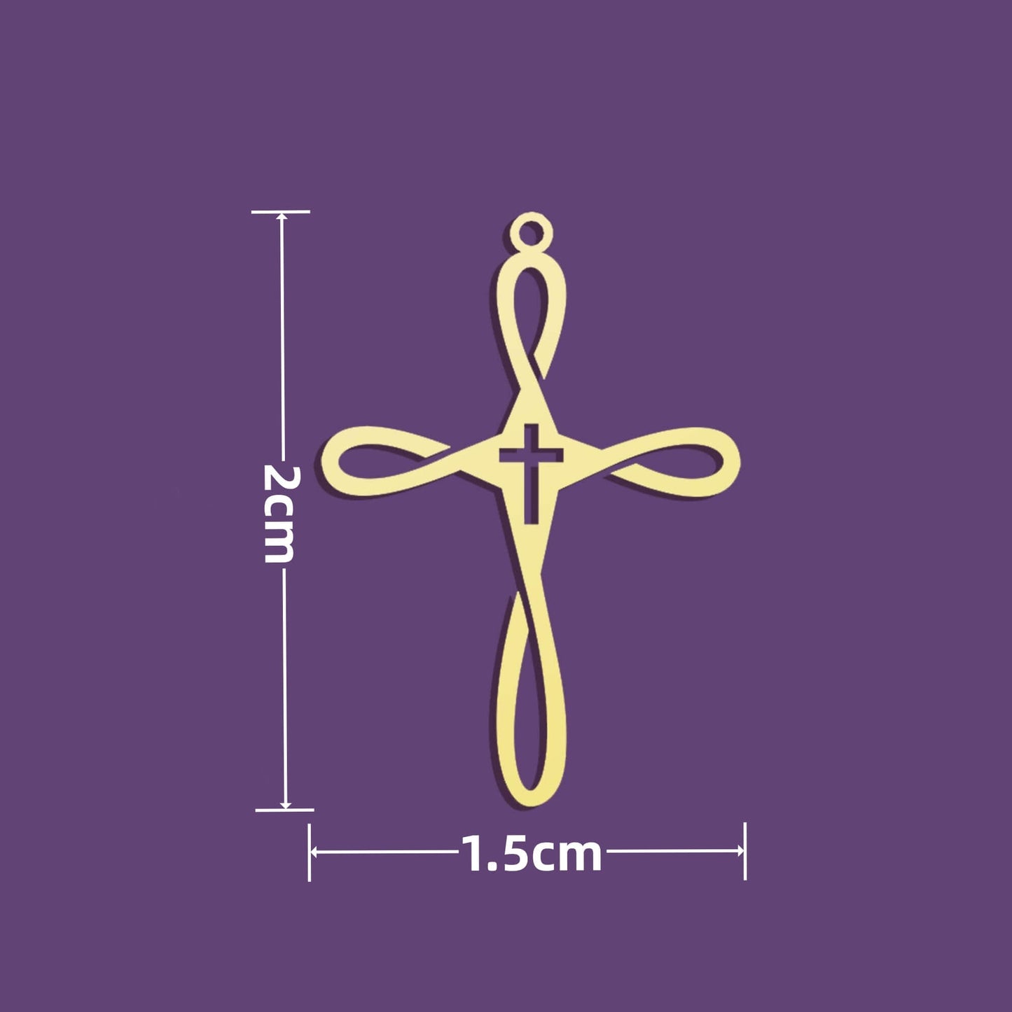 Gold Plated Cross (IP) 304 Stainless Steel Bohemian