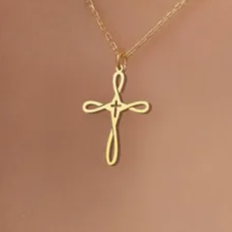 Gold Plated Cross (IP) 304 Stainless Steel Classical Basic Bohemian