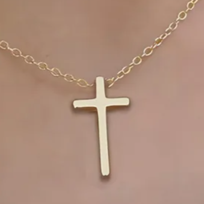 Modest Fashion Cross Shape Stainless Steel 18K Gold Plated