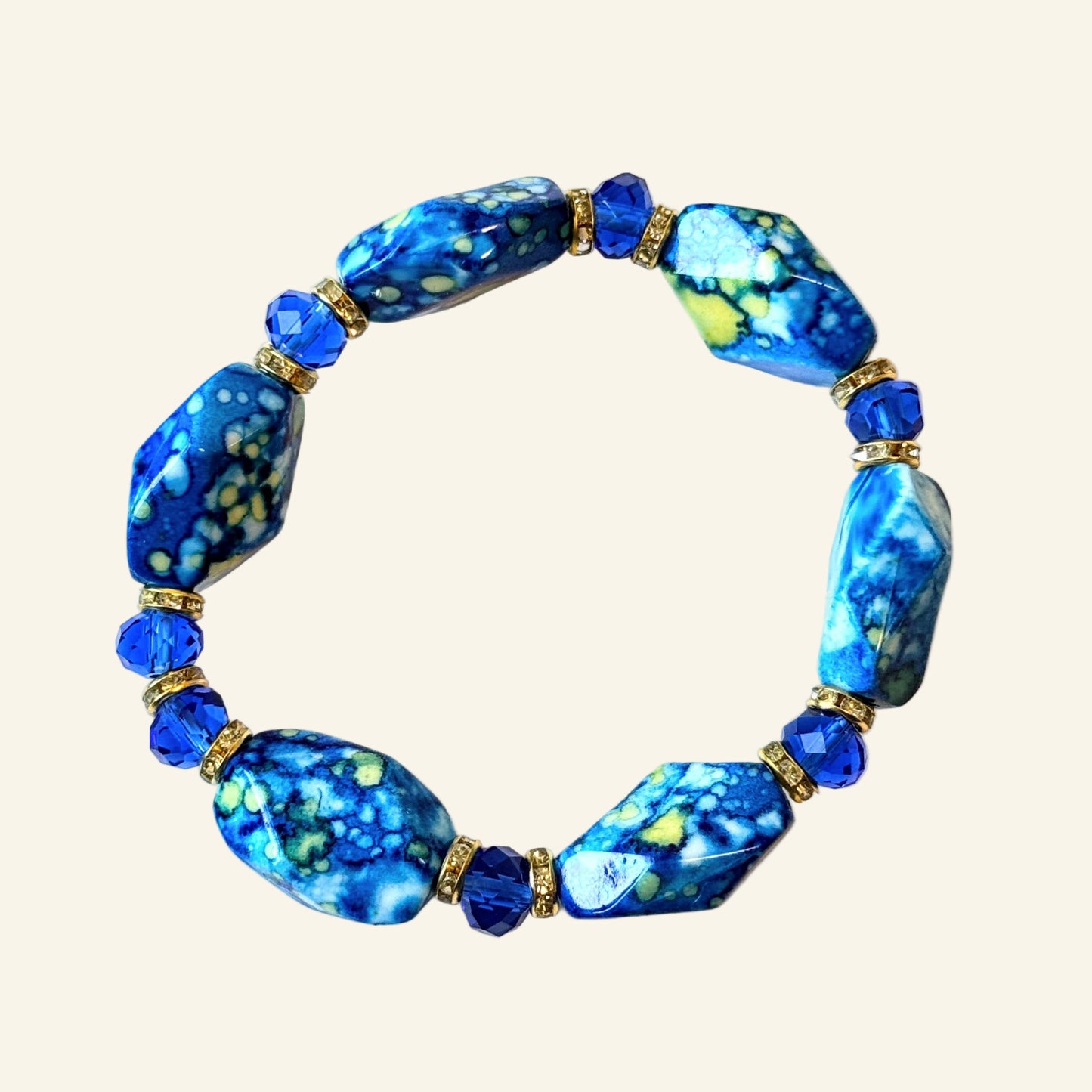Gemstone Nuggets Stretch Beads Bracelet
