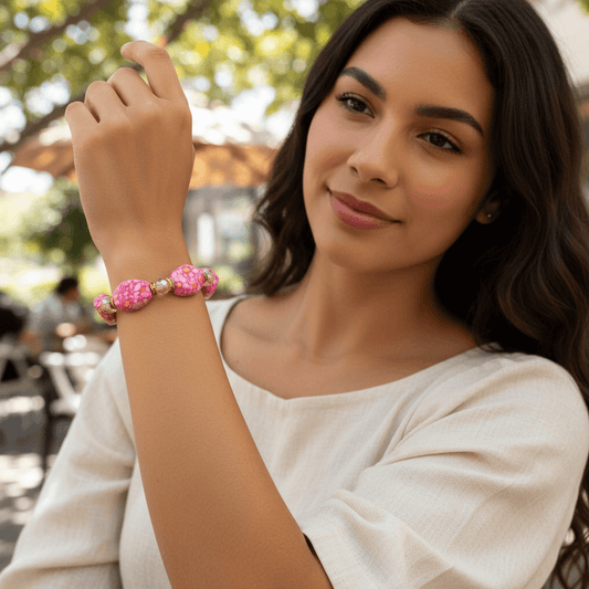 Gemstone Nuggets Stretch Beads Bracelet
