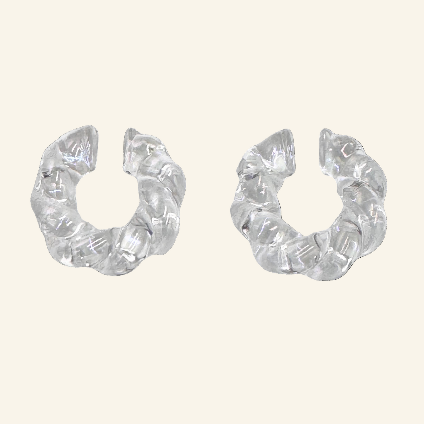 Clear Twisted Translucent 1" Ear Cuffs
