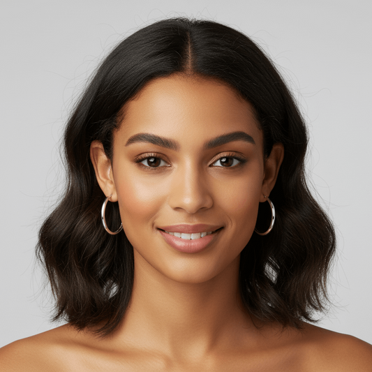 Silver Tone Hoop 2" Earrings