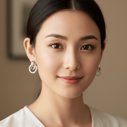 Silver Multi-Hoop Clip On 3/4" Earrings