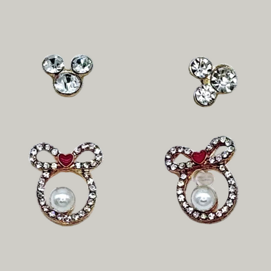 MM Clear Earrings Iridescent With Pearl