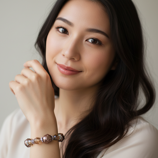 2 Stretch Copper Iridescent Bumby Bracelets
