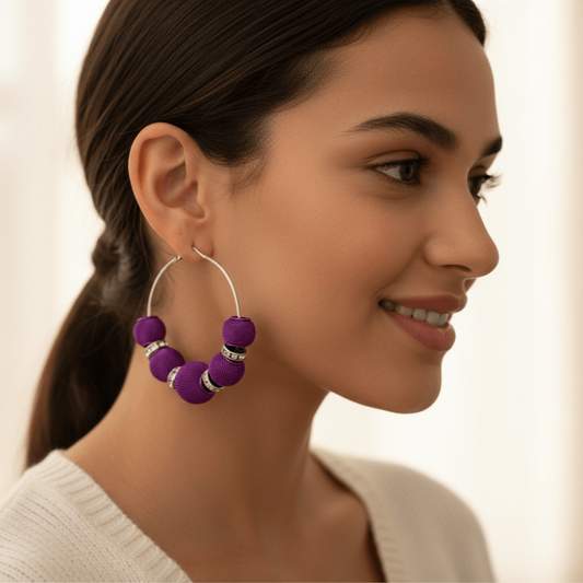 Purple Basketball Wives 2 1/4" Earrings