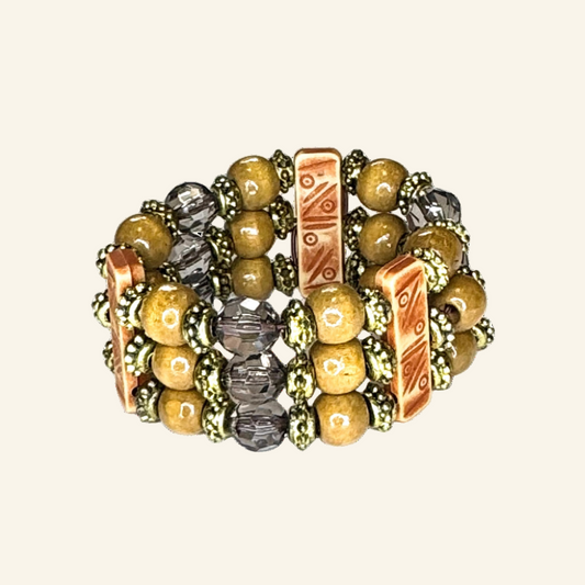 Multistrand Flex Black Bead Bracelet