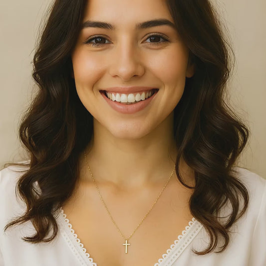 Modest Fashion Cross Stainless Steel 18K Gold Plated