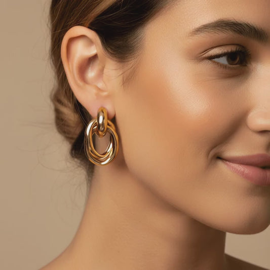 Gold Stud Earrings Ion Plating 316 Stainless Steel